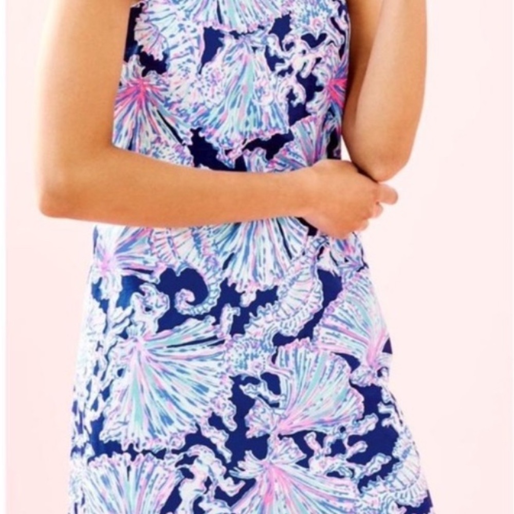 Lilly Pulitzer Blue and Pink Patterned Dress NWOT